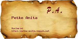 Petke Anita névjegykártya